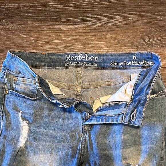 Resfeber Distressed Women's Skinny Boyfriend Cuffed Jeans Size 6 - Picture 5 of 6